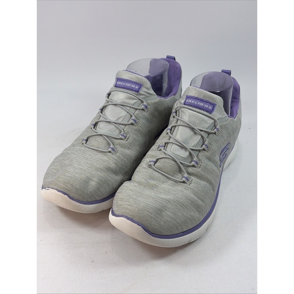 Skechers Summits Quick Getaway Shoes Women's Sz 10 Gray Purple Running Sneakers